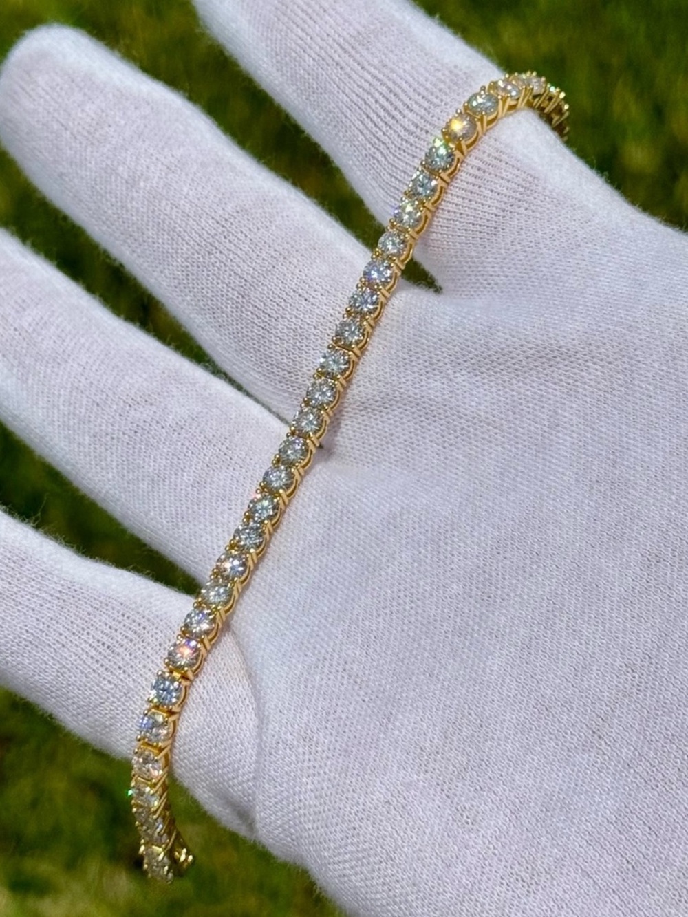 18K Gold Plated, 11.7CTW Moissanite Tennis Bracelet